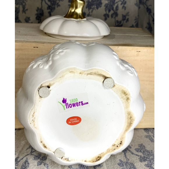 1800 Flowers Floral Pumpkin Lidded Container - Picture 7 of 7
